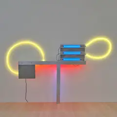 Keith Sonnier, Wall Slash II, 1988, aluminum, glass and neon tubes