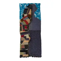 Sanford Biggers, The Surveyor (Bruce's Beach), antique quilt and textiles with acrylic on felted board