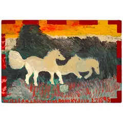 William L. Hawkins, 3 Horses, circa 1981, oil on panel