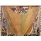 Red Grooms, Morris Louis, The Pouring, 1986, colored pencil on paper, in artist's frame