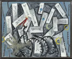 OTELLO MASCHINE by Markus Lüpertz, 1996, Öl auf Leinwand, sold Dec 2017