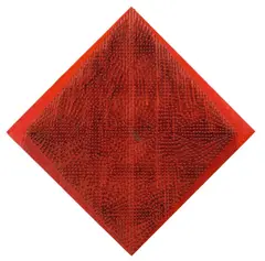 Bernard Aubertin, Clous N°1, 1966, Nägel auf Holz, mit Ölfarbe rot bemalt