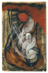 Triebkräfte der Erde by Fritz Winter, 1944, Öl und Monotypie auf dünnem Papier, sold Nov 2013