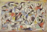 Willi Baumeister, Belebte Landschaft“ (auch „Belebte Mauerlandschaft“)