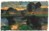 Marschlandschaft. Vor 1933 by Emil Nolde, Aquarell auf Velin, sold May 2013