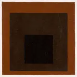 Josef Albers, Homage to the Square: Black in Deep Brown + Deep Red
