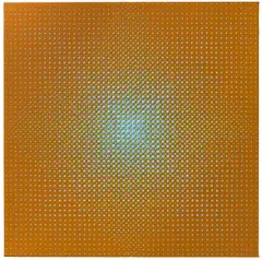 Almir Mavignier, Zwei Quadrate, 1966, Acryl auf Leinwand, in Objektkasten
