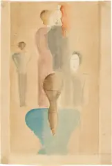 Oskar Schlemmer, Frauentreppe II, 1925, Aquarell auf Transparentpapier (aus einem Skizzenblock)