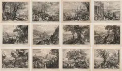 Twelve Months Cycle by Aegidius Sadeler, 1607, copper engraving, paper, sold Jun 2024