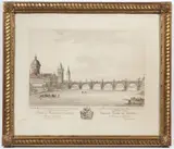 Johann Balzer, Charles Bridge, 1781 - 1783, coloured copper engraving, paper