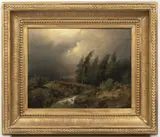 August Piepenhagen, Moonlit Landscape with a Footbridge