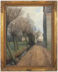 Josef Král, Willows Under a Tower, 1899, oil on cardboard