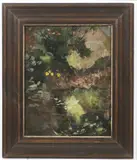 Alois Kalvoda, Woodland Pond, After 1900, oil on canvas on cardboard