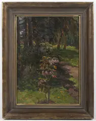 Jozef Teodor Mousson, Forest Path, After 1911, oil on cardboard