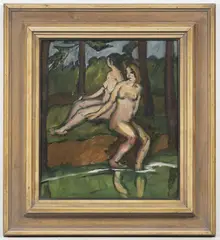 Pravoslav Kotík, Bathing, 1912, oil on cardboard