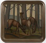 František Xaver Böhm, Three Does, First third of 20th century, oil on canvas