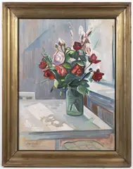 Jaroslav Král, Still Life with a Bouquet, 1929, oil on cardboard