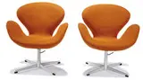Swan chairs (2) by Arne Jacobsen, 1958, Fritz Hansen, sold Oct 2016