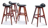 Erik Buck, Barstools (4), c. 1960, Odense Møbelfabrik