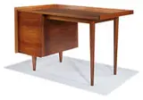 Jens Risom, Single pedestal desk, c. 1955, Jens Risom Design, Inc
