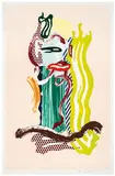 Roy Lichtenstein, Portrait (from Brushstroke Figures Series), 1989, Color lithograph, waxtype, woodcut and screenprint on Saunders Waterford paper