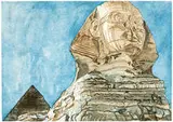 Philip Pearlstein, The Sphinx, 1979, Color aquatint on Rives BFK paper