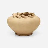 Vase by George E. Ohr, 1898-1910, bisque earthenware, sold Jul 2023