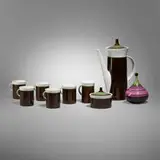 Emilio Pucci, Nine-piece Mocha espresso service, c. 1965, glazed porcelain