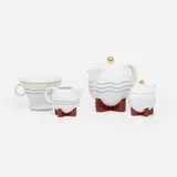 Michael Graves, Four-piece Little Dripper coffee service, 1987, glazed and gilt porcelain