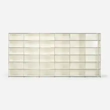 Fritz Haller and Paul Schärer, USM Haller Furniture System shelving unit, 1963, enameled steel, chrome-plated steel, plastic