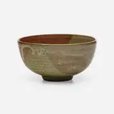 Tea bowl by Toshiko Takaezu, c. 1985, glazed stoneware, sold Jul 2023