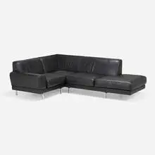 DellaRobbia, Sectional sofa, leather, chrome-plated steel