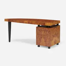 Leon Rosen, Boca desk, c. 1980, burl, lacquered wood