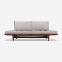 Charles Allen, Daybed, c. 1950, mahogany, upholstery, cording