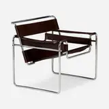Wassily chair by Marcel Breuer, chrome-plated steel, leather, sold Jul 2023