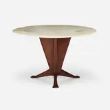 attribution Osvaldo Borsani, Dining table, c. 1945, rosewood, onyx