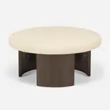 Vladimir Kagan, Propeller ottoman, c. 1960, lacquered wood, upholstery, chrome-plated steel