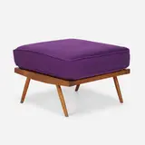 Ottoman by New Hope Modern, walnut, felt upholstery, sold Jul 2023