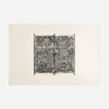 David Jeffery, Untitled, 1992, wax, charcoal and chalk on rice paper laid to wove paper