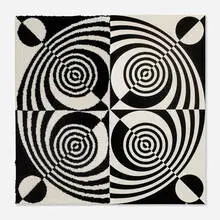 Jim Isermann, Shag Painting (diptych), 1988, oil on panel, hand-woven cotton mounted to panel