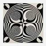 Jim Isermann, Shag Painting (diptych), 1988, oil on panel, hand-woven cotton mounted to panel