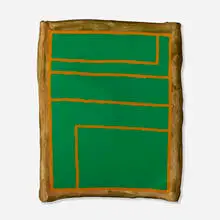 Peter Young, Untitled #4, 1970, acrylic on canvas stretched on tree branches