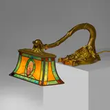 Arts & Crafts, Piano lamp with Art Nouveau figural base