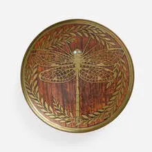 Dragonfly tray by Erhard & Söhne, c. 1905, rosewood, brass, mother-of-pearl, sold Mar 2026