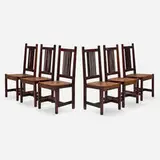 L. & J.G. Stickley, Spindle chairs model 1204, set of six