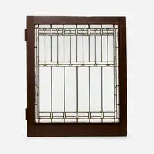 Frank Lloyd Wright, Carriage house window from the Francis W. Little House, Peoria, Illinois, c. 1902, clear glass, zinc came