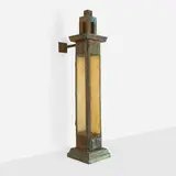 George Grant Elmslie, Sconce from the Thomas A. Edison school, Hammond, Indiana, c. 1936, patinated metal, acrylic
