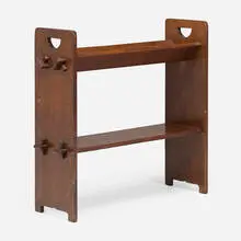 Book trough, model 74 by Gustav Stickley, c. 1904-07, oak, sold Dec 2025