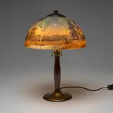 Handel, Teroma table lamp with moonlit lake landscape