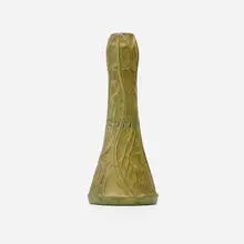 William J. Walley, Candlestick with pickerelweed leaves, 1898-1919, glazed earthenware